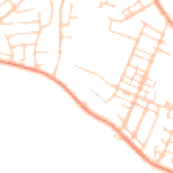 Daytime road noise heatmap for PO14 1JZ