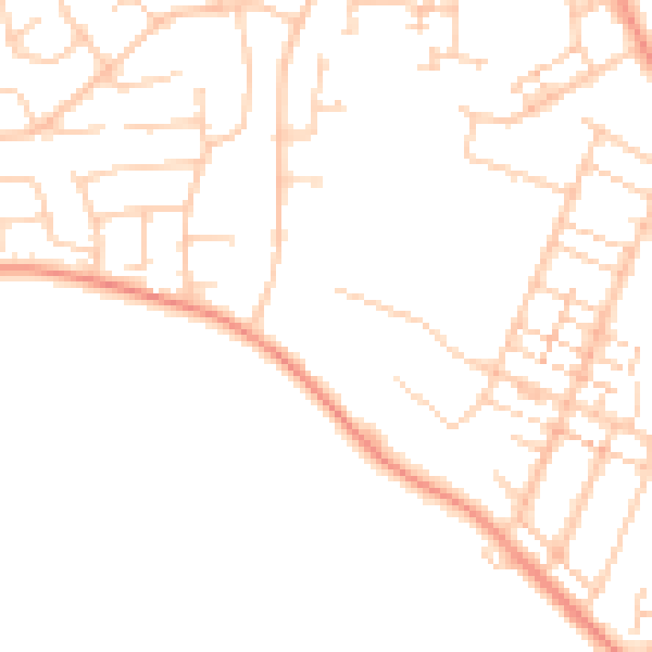 Daytime road noise heatmap for PO14 1LD