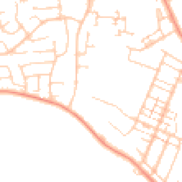 Daytime road noise heatmap for PO14 1LG
