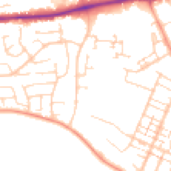 Daytime road noise heatmap for PO14 1LR