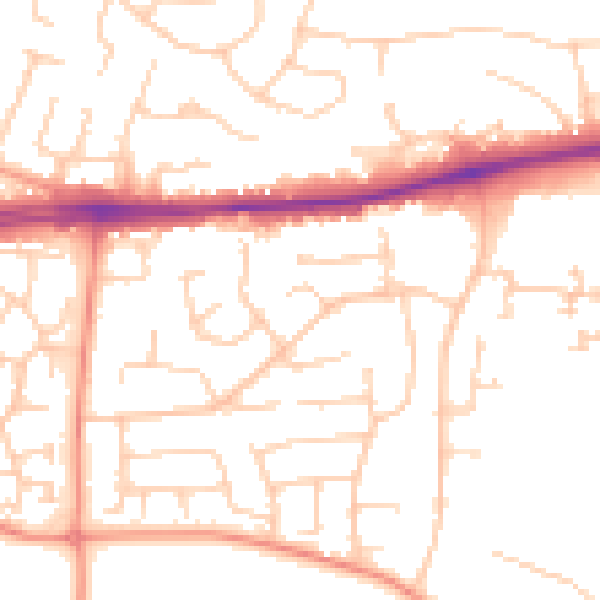 Daytime road noise heatmap for PO14 1ST