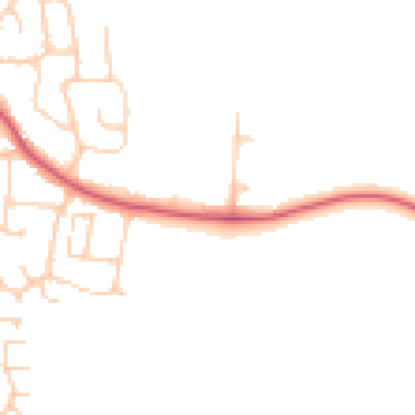 Daytime road noise heatmap for PO14 2AE