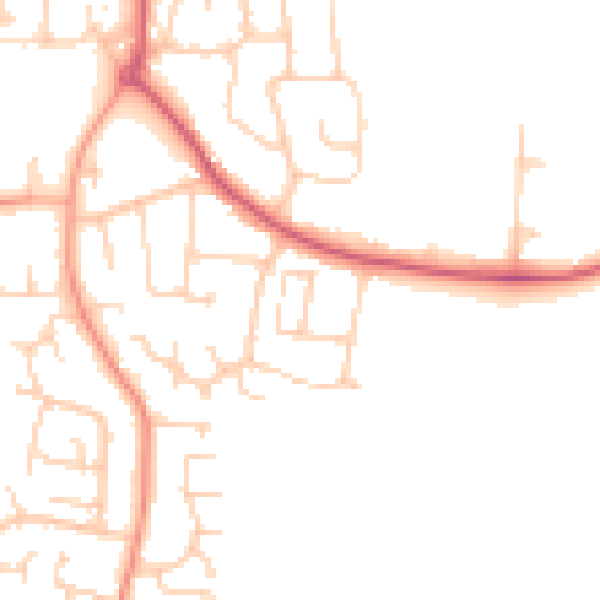Daytime road noise heatmap for PO14 2AL