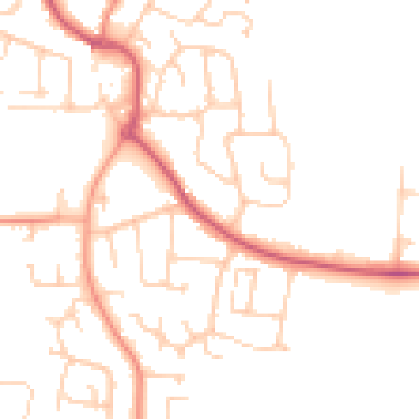 Daytime road noise heatmap for PO14 2AP