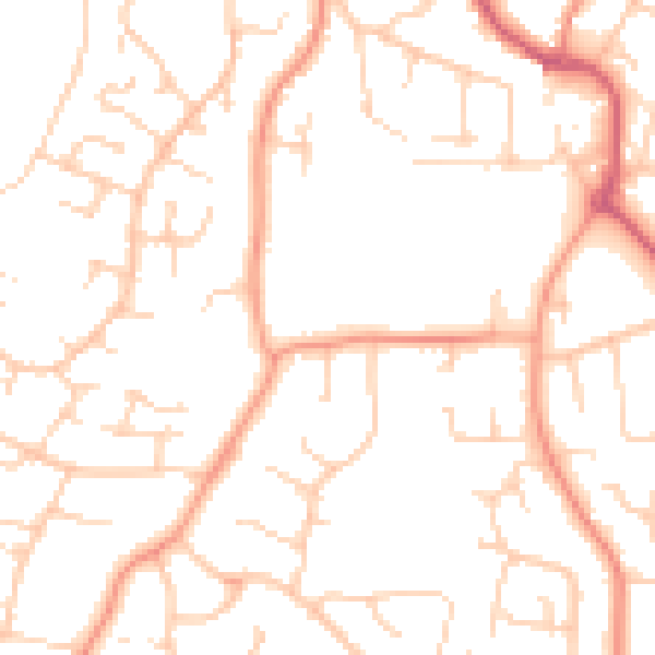 Daytime road noise heatmap for PO14 2BA