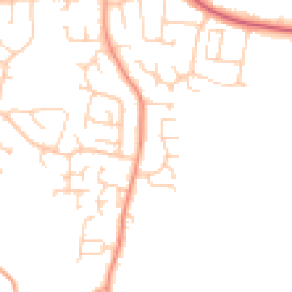 Daytime road noise heatmap for PO14 2BF