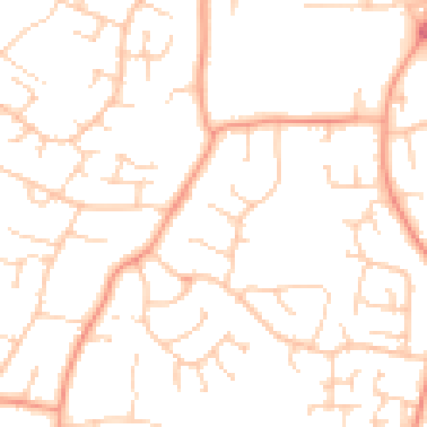 Daytime road noise heatmap for PO14 2BQ