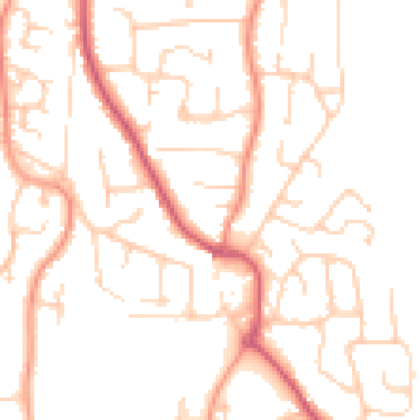 Daytime road noise heatmap for PO14 2DP