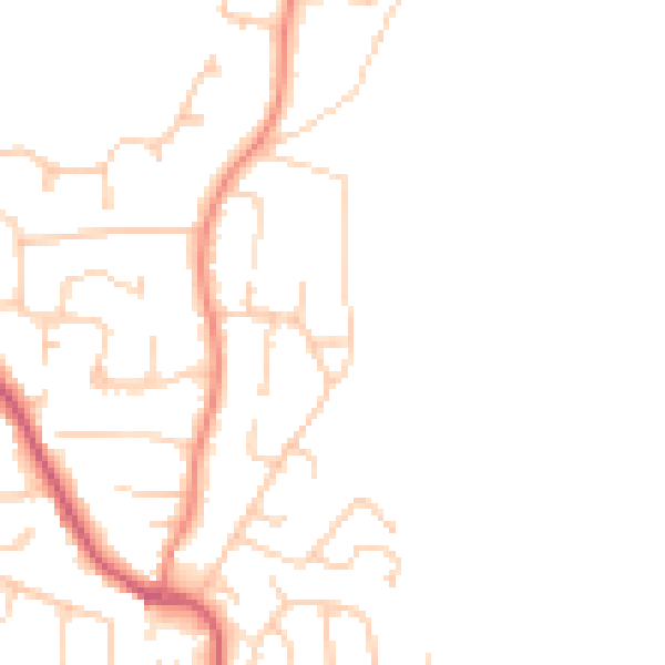 Daytime road noise heatmap for PO14 2DY