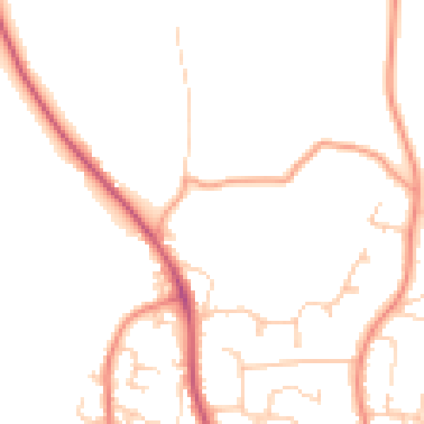Daytime road noise heatmap for PO14 2FA