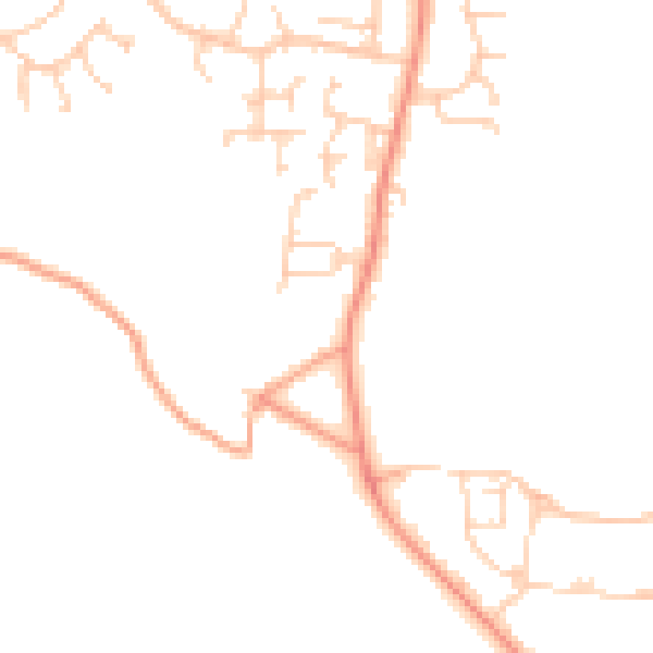 Daytime road noise heatmap for PO14 2FD