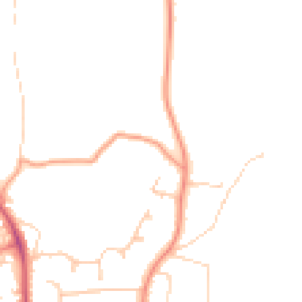 Daytime road noise heatmap for PO14 2FE