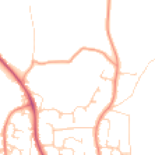 Daytime road noise heatmap for PO14 2FF