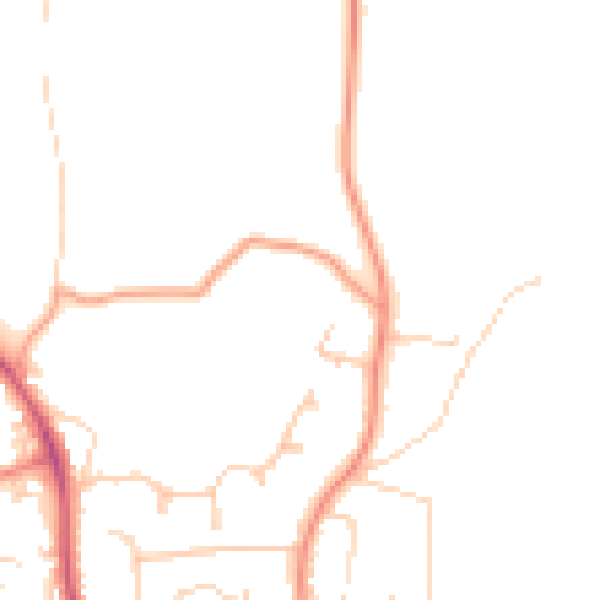 Daytime road noise heatmap for PO14 2FG