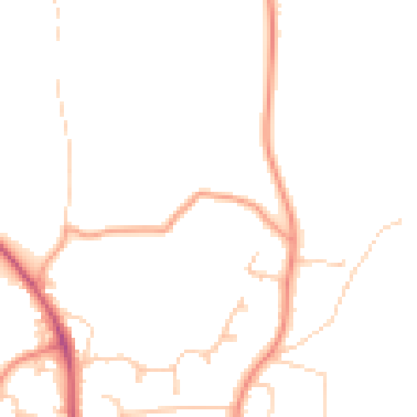 Daytime road noise heatmap for PO14 2FN