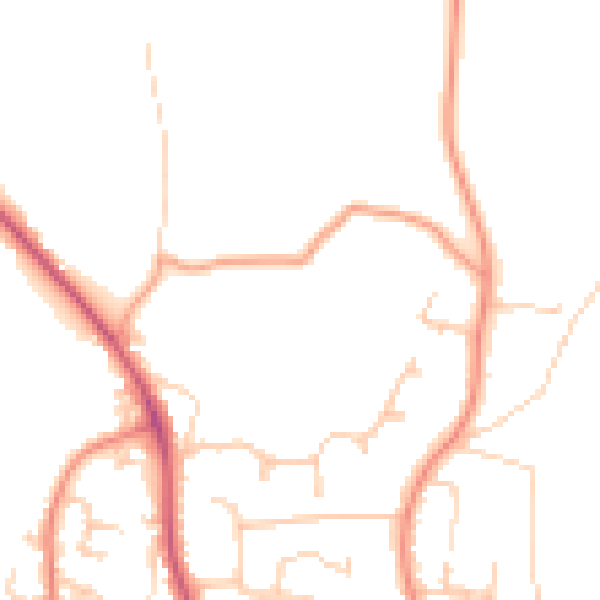 Daytime road noise heatmap for PO14 2FP