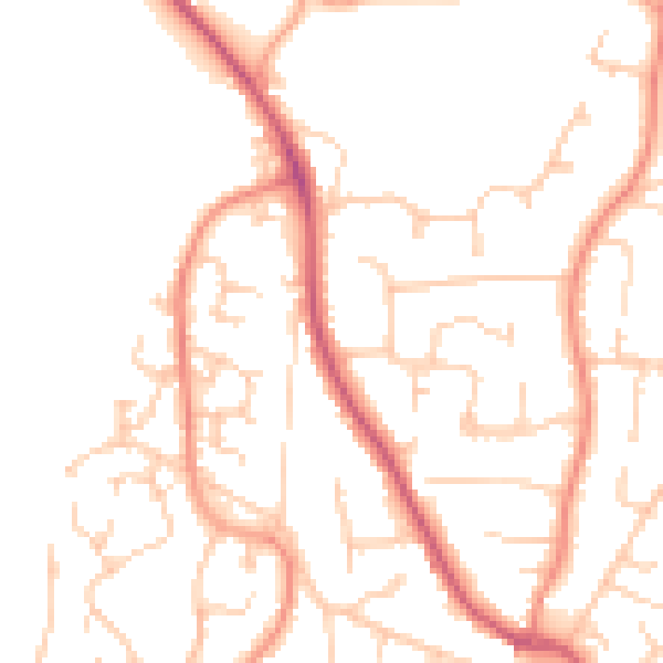 Daytime road noise heatmap for PO14 2JB
