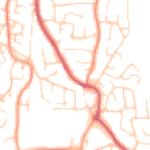 Daytime road noise heatmap for PO14 2JH
