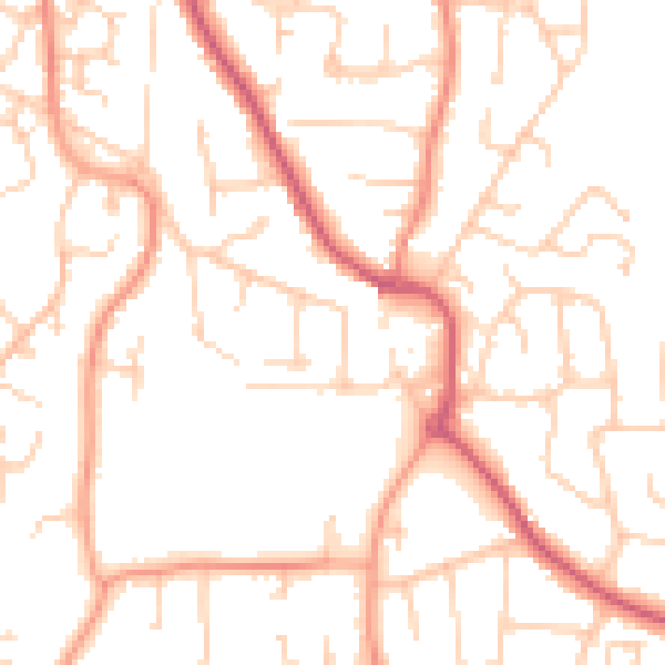Daytime road noise heatmap for PO14 2JN