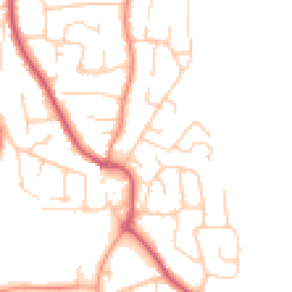 Daytime road noise heatmap for PO14 2LF