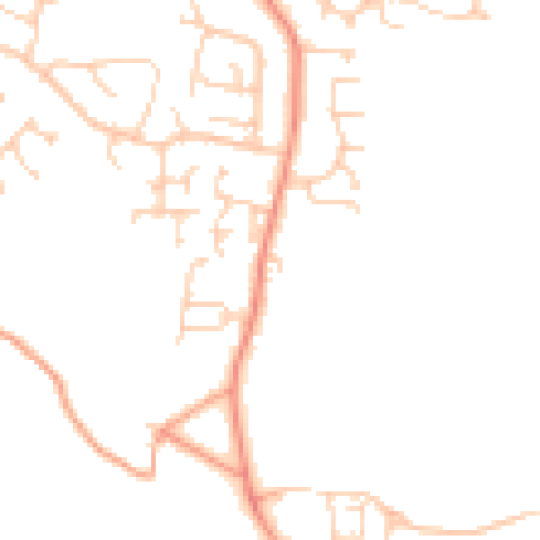 Daytime road noise heatmap for PO14 2NH