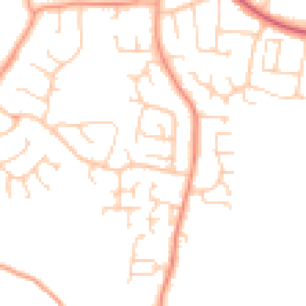 Daytime road noise heatmap for PO14 2NX