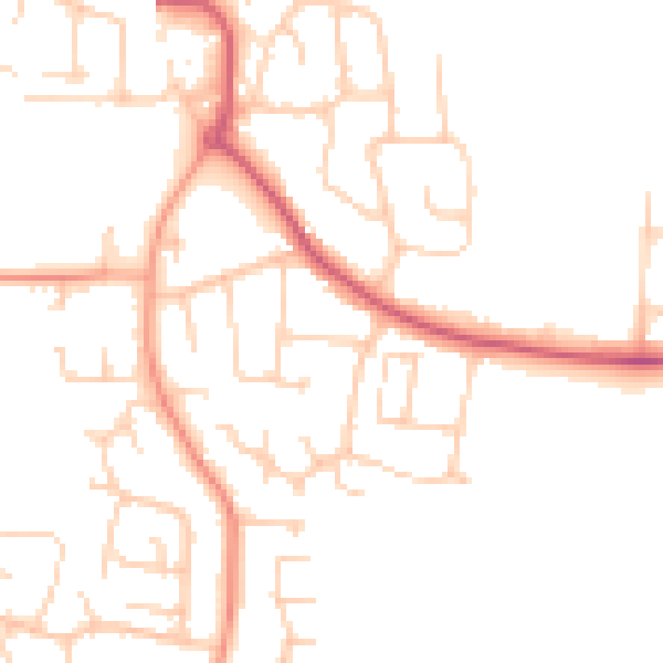 Daytime road noise heatmap for PO14 2RF