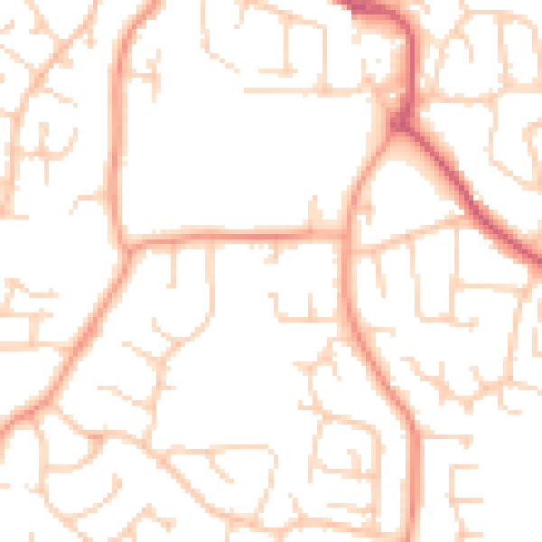 Daytime road noise heatmap for PO14 2RJ