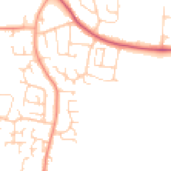 Daytime road noise heatmap for PO14 2SD