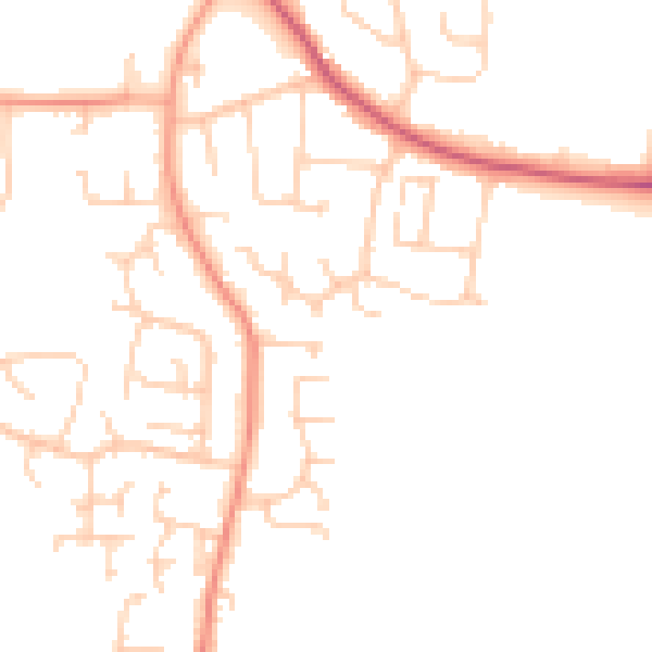 Daytime road noise heatmap for PO14 2SH