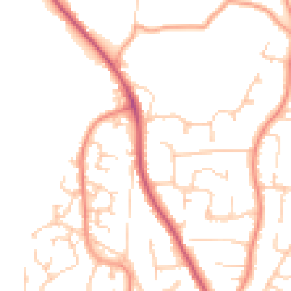 Daytime road noise heatmap for PO14 3EL