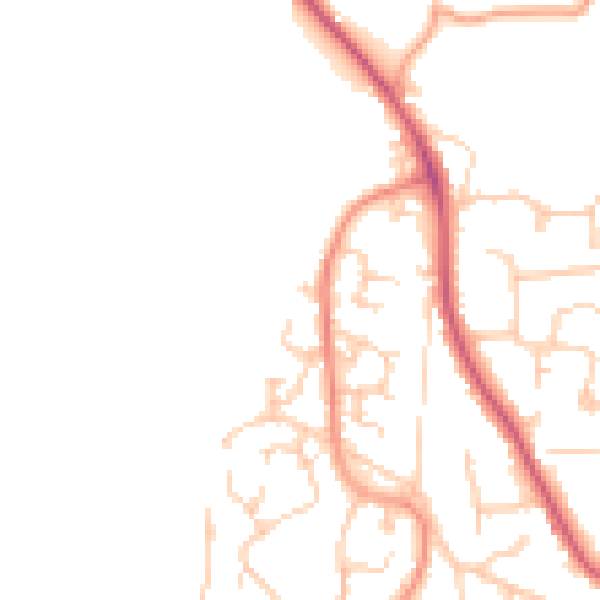 Daytime road noise heatmap for PO14 3NU