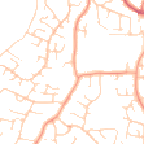 Daytime road noise heatmap for PO14 3PJ