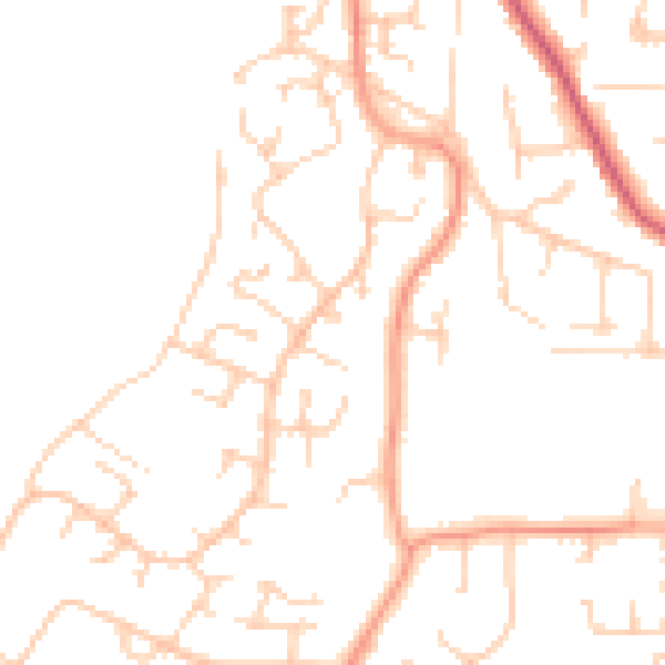 Daytime road noise heatmap for PO14 3RG
