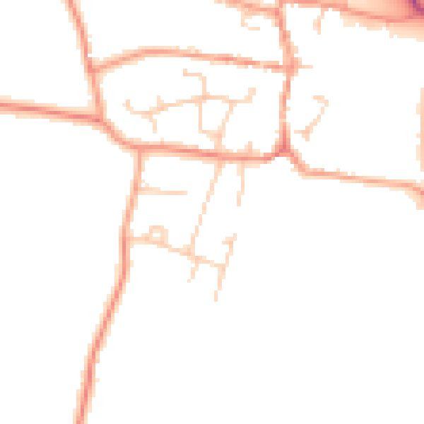 Daytime road noise heatmap for PO14 4JH