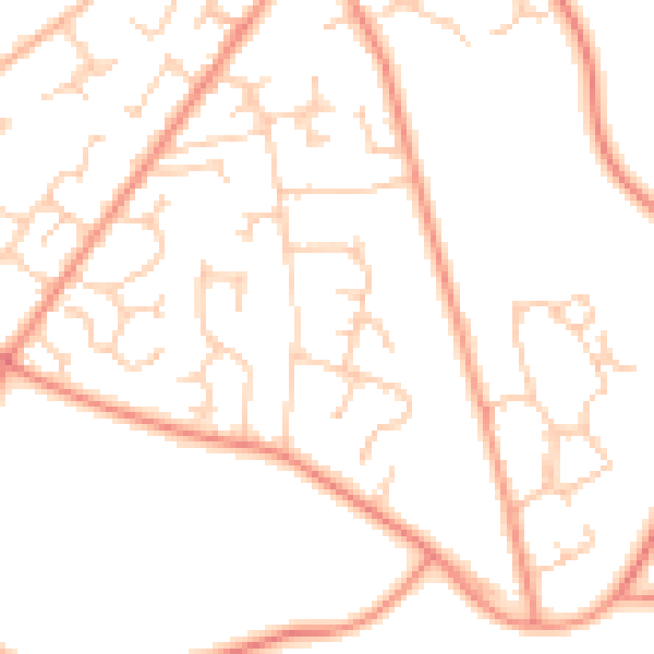 Daytime road noise heatmap for PO14 4JW