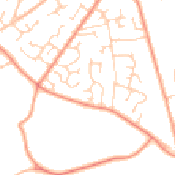 Daytime road noise heatmap for PO14 4LQ