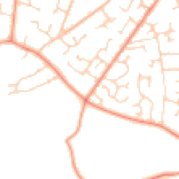 Daytime road noise heatmap for PO14 4LY