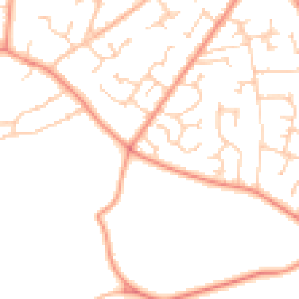 Daytime road noise heatmap for PO14 4LZ