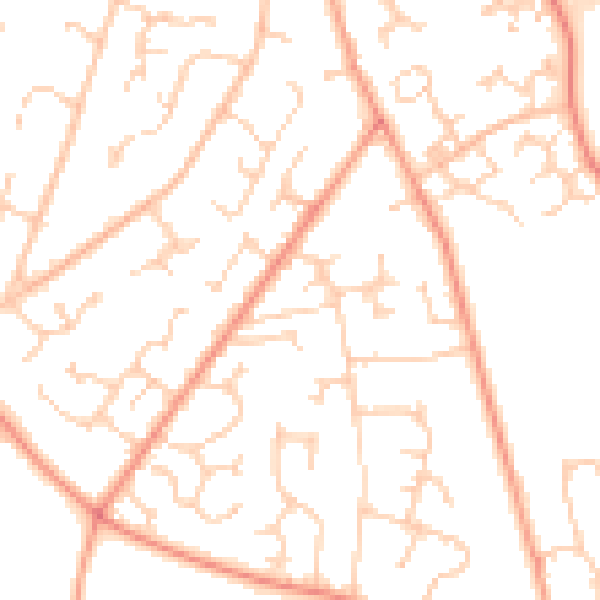 Daytime road noise heatmap for PO14 4QT