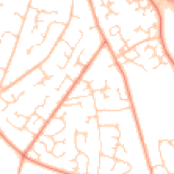 Daytime road noise heatmap for PO14 4QX