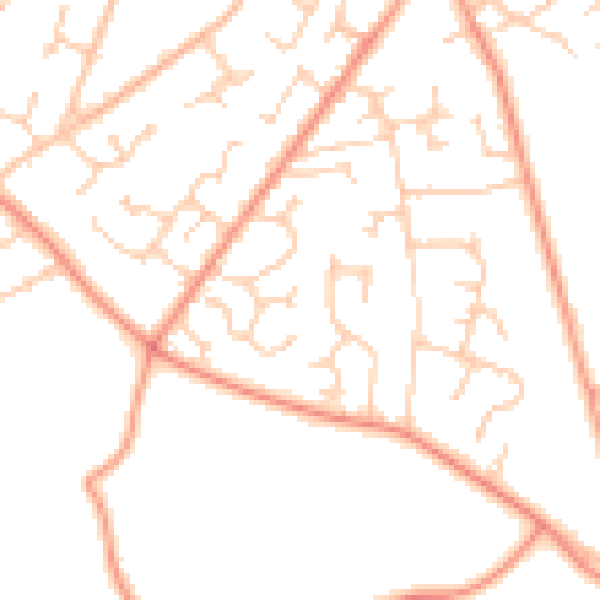 Daytime road noise heatmap for PO14 4RB