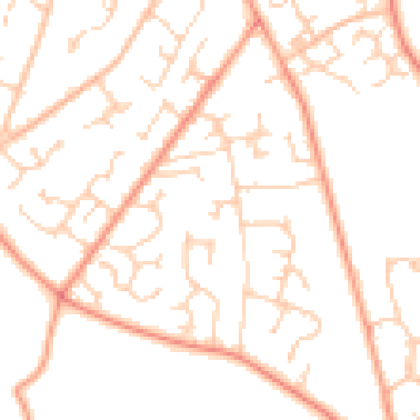Daytime road noise heatmap for PO14 4RY