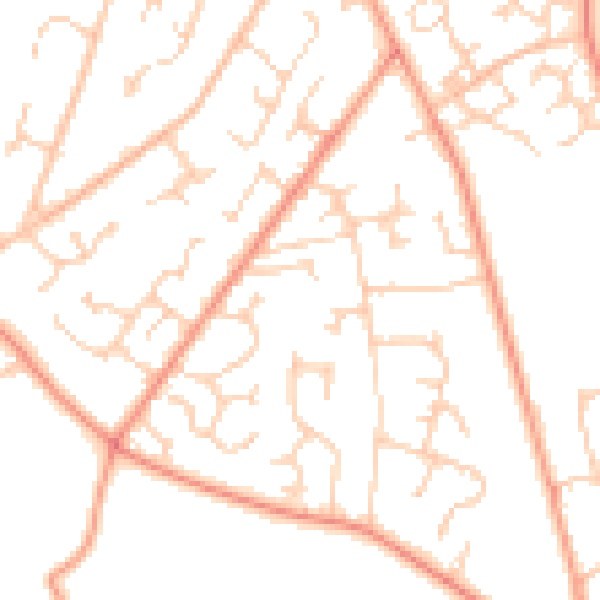Daytime road noise heatmap for PO14 4RZ