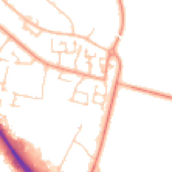 Daytime road noise heatmap for PO15 5AS
