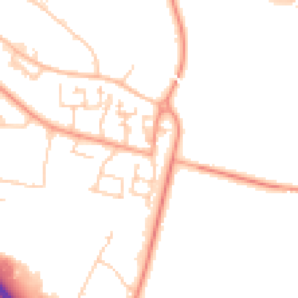 Daytime road noise heatmap for PO15 5BB