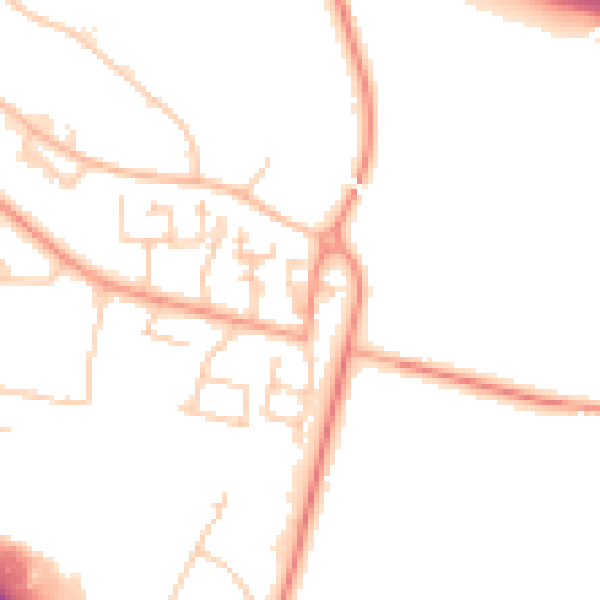 Daytime road noise heatmap for PO15 5BD