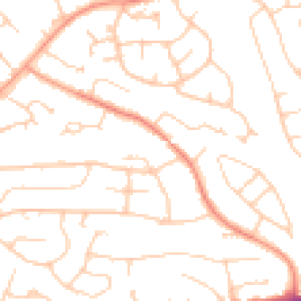 Daytime road noise heatmap for PO15 5DS