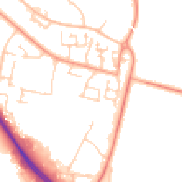 Daytime road noise heatmap for PO15 5EE