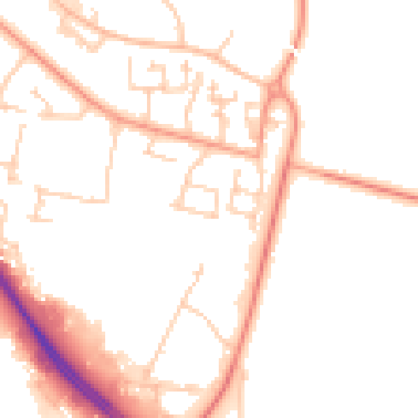 Daytime road noise heatmap for PO15 5EN